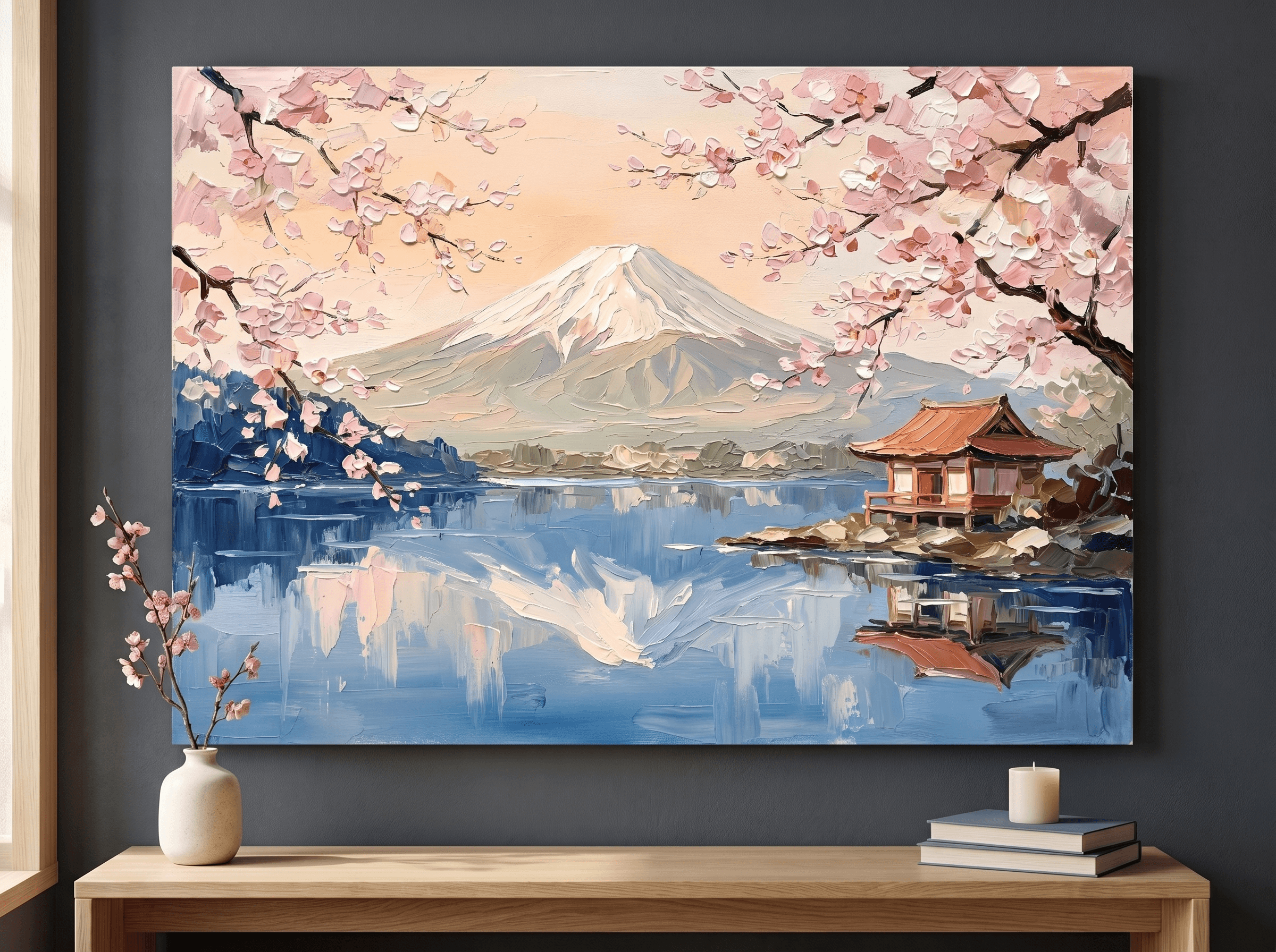 Curated wall art prints displayed in a beautifully styled living room