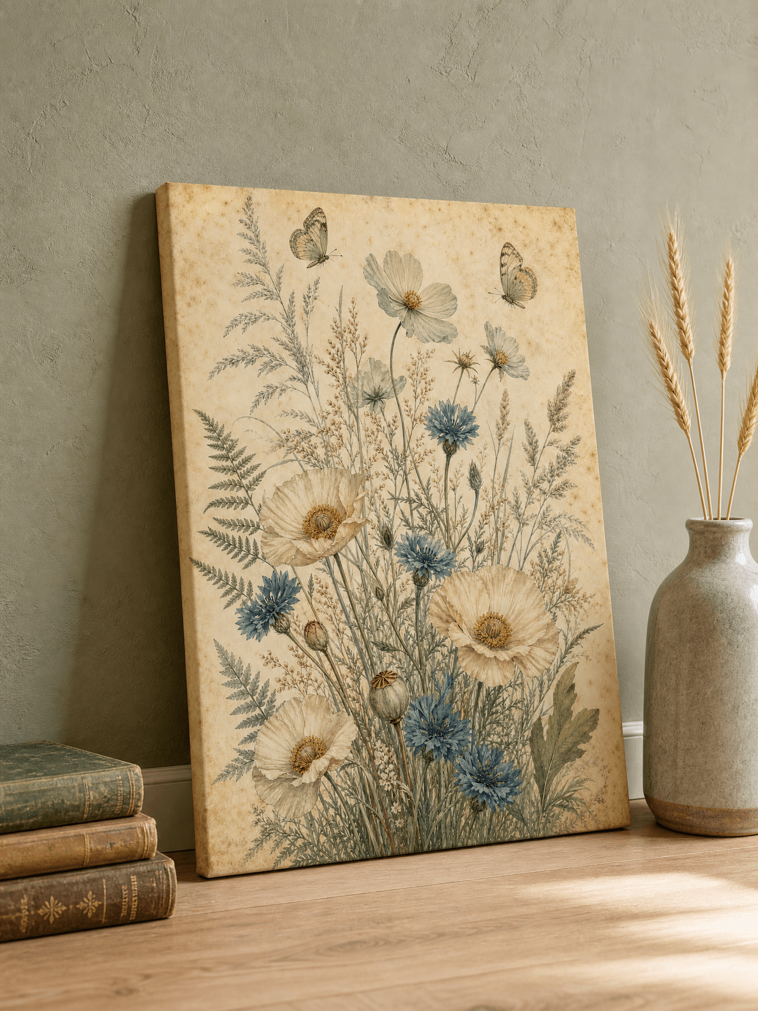Curated wall art prints displayed in a beautifully styled living room